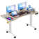 63" Electric Height Adjustable Standing Desk With Curved Desktop And 4 Casters