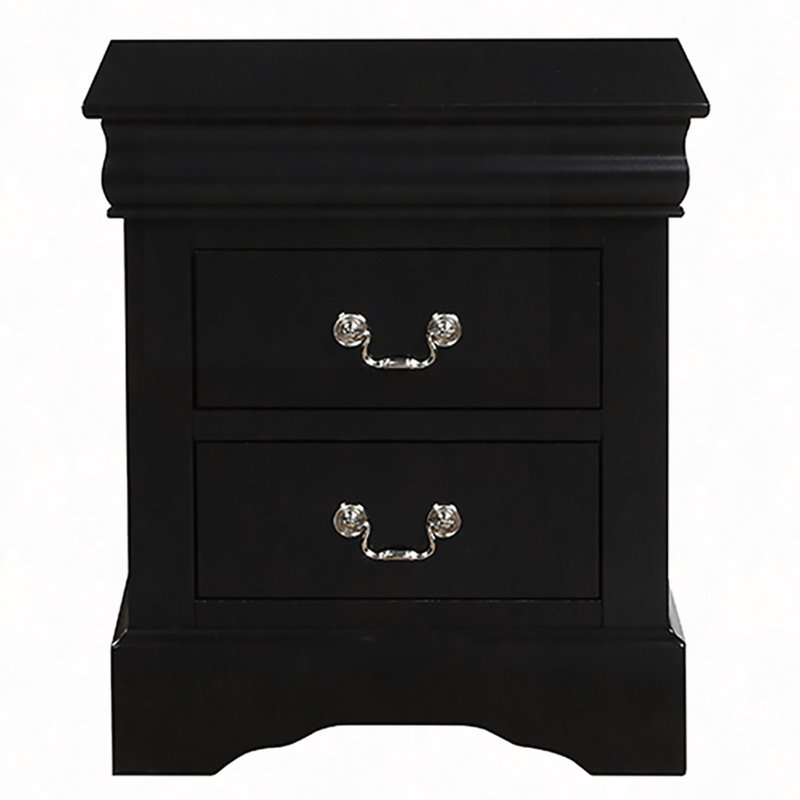 Nightstand, 2-Drawer Nightstand, Black