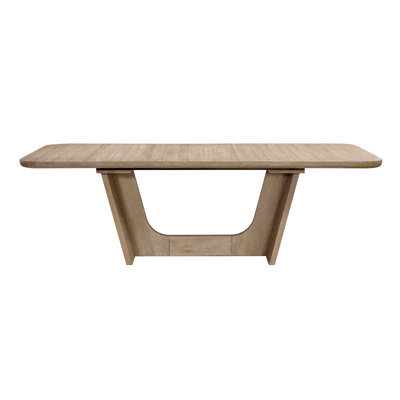 43"L x 94"W Wood Dining Table - Natural - Extendable - 1 Piece Set