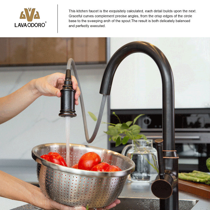 Lava Odoro Oil Rubbed Bronze Kitchen Faucet – Pull-Down Sprayer, Magnetic Dock, Single Handle (KF321-ORB)
