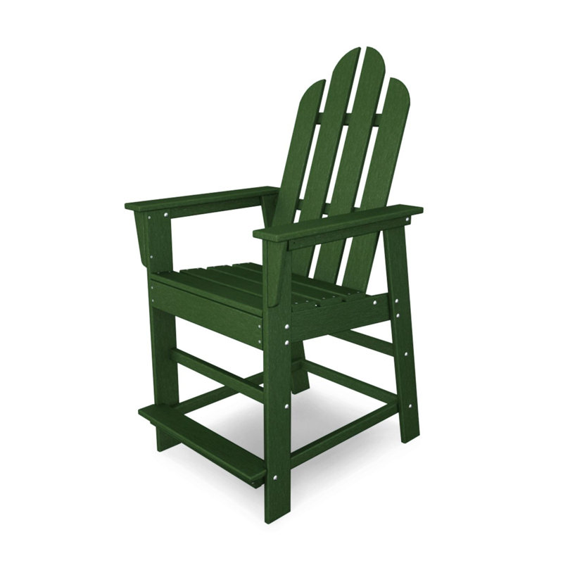 POLYWOOD Long Island Counter Chair, Green