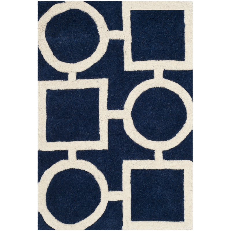 Teresita Hand Tufted Wool Geometric Rug, Rectangle 2' x 3'