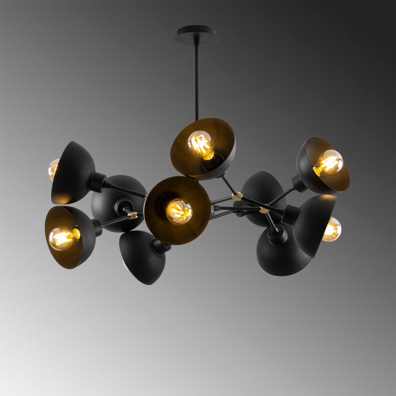 Berriman 10 - Light Unique/Statement Chandelier, Black
