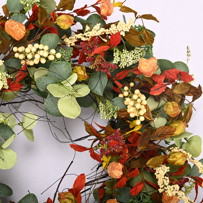 Handcrafted Faux Eucalyptus, Berry 26'' Wreath