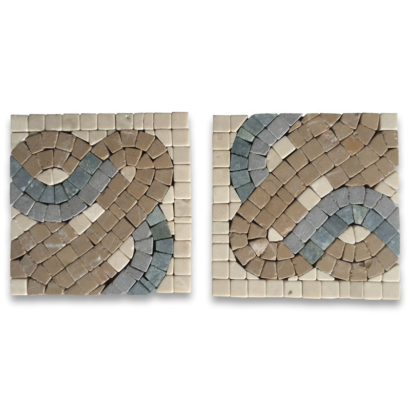 Arrow 4" x 4" Marble Mosaic Wall & Floor Tile