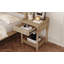 Table de chevet de style rétro avec tiroir et tablette ouverte pour chambre à coucher, table de chevet avec pieds tournés et poignée en métal-986088653