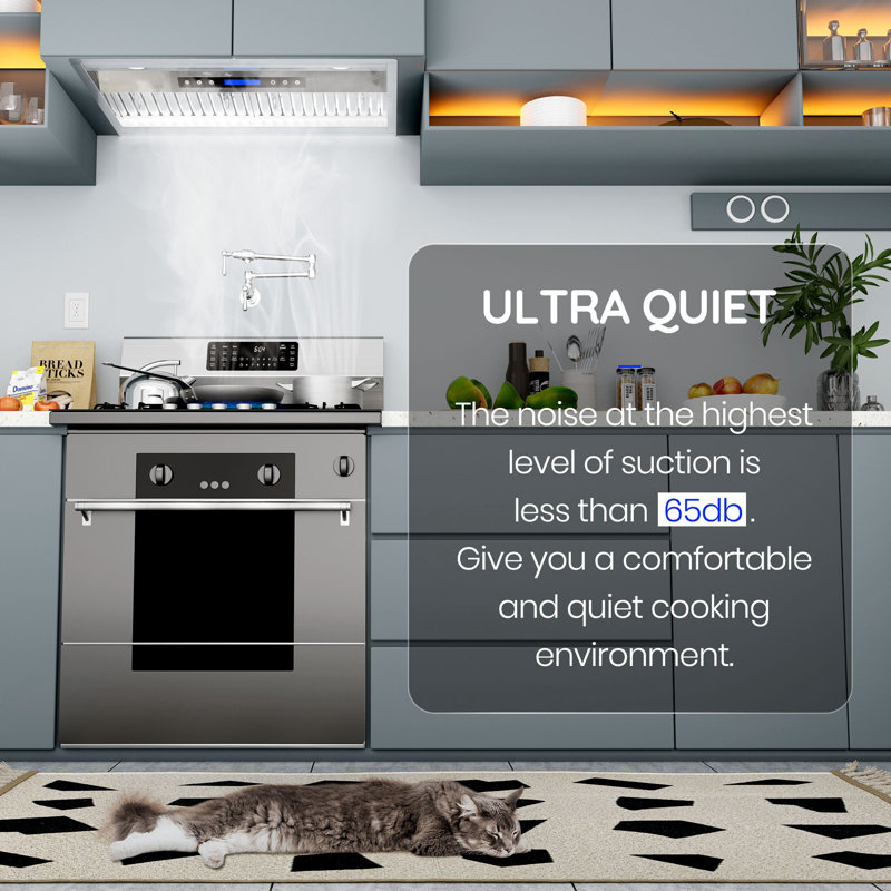 Fuhuoso 30 in. 900 CFM Convertible Insert Range Hood with Remote,Touch Control LCD,Long-term Warranty in Stainless Steel