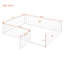 Structure de lit pour grand lit en métal avec clôture de sécurité et porte - Structure de lit pour enfant blanche robuste pour la chambre à coucher-1986106636-1986106638