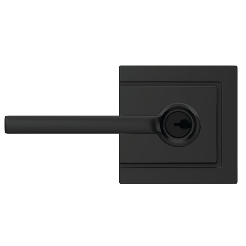 Latitude Keyed Entry Lever with Upland Trim, Keyed Alike, Yes, Matte Black