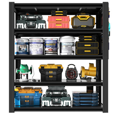 Heavy-Duty Metal Shelving, 5, 72"H Tall, With , For Garage Warehouse Bulk Storage, 2000 Lbs Total Adjustable 5 Shelving Unit, Storage In Workshop Kitchen Office Pantry
