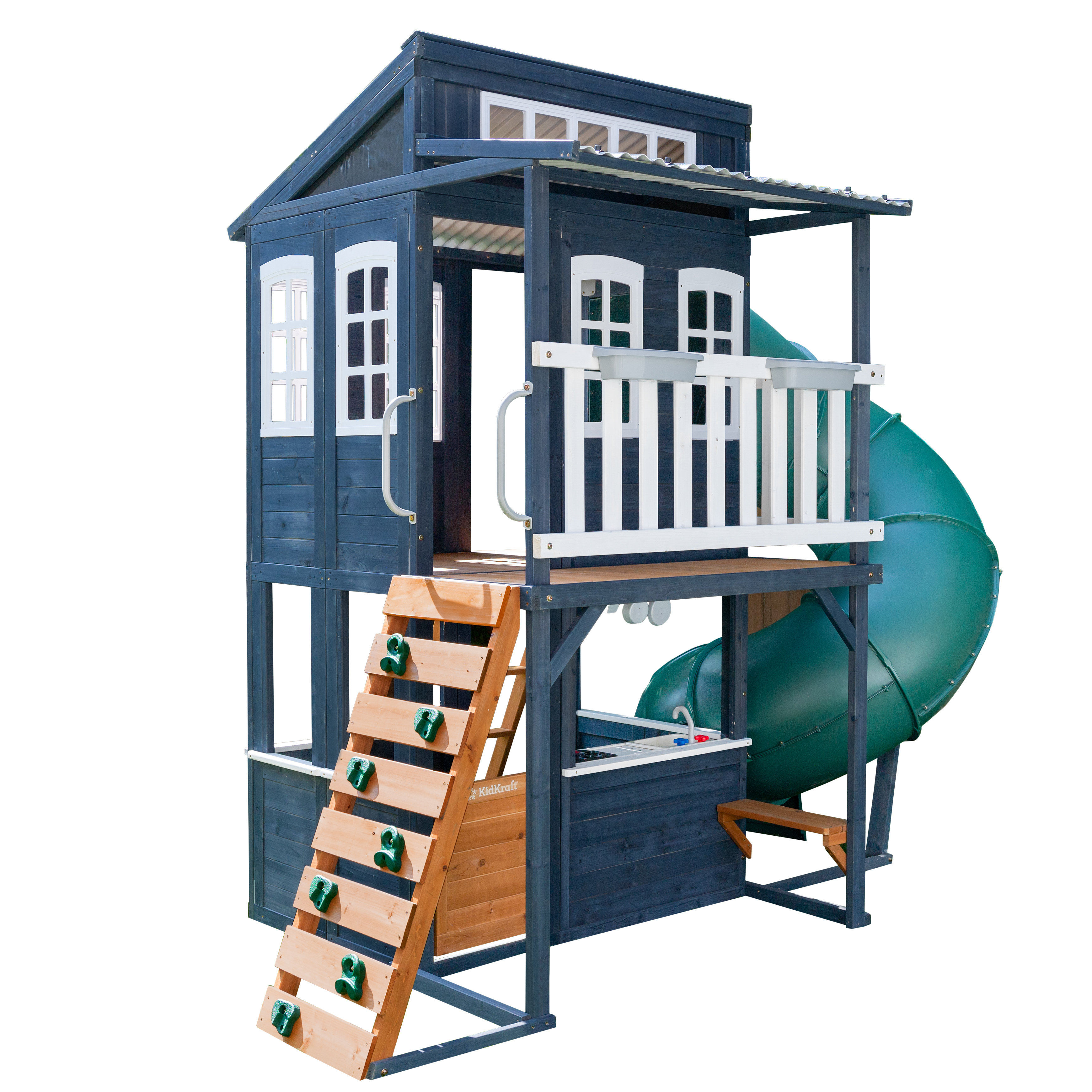 KidKraft Cozy Escape Outdoor Playhouse Navy Wayfair