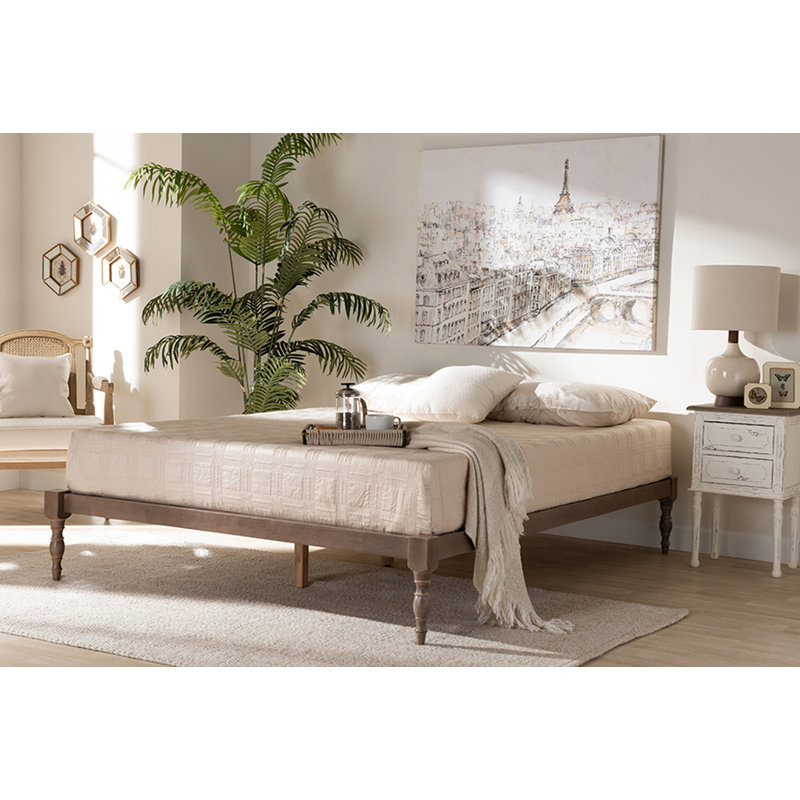 Cadre de lit Hawkes, Chêne antique, Double