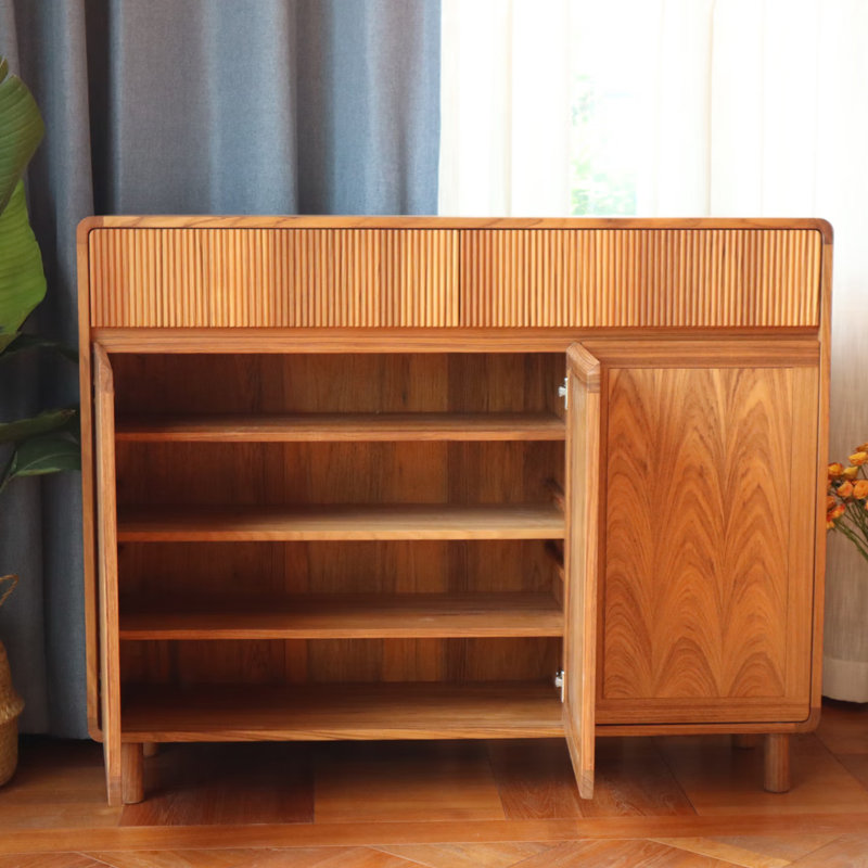 Pure solid wood furniture storage shoe cabinet