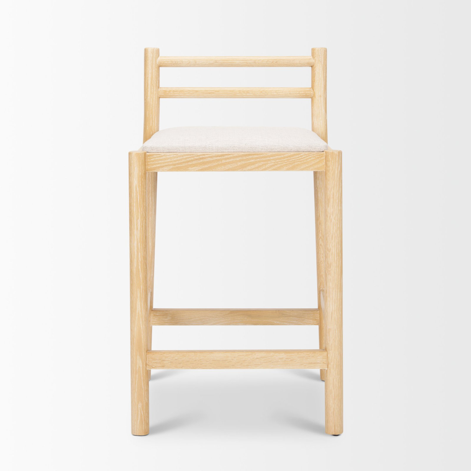Clemie Unfinished 30'' Stool, Beige Seat/Light Brown Frame