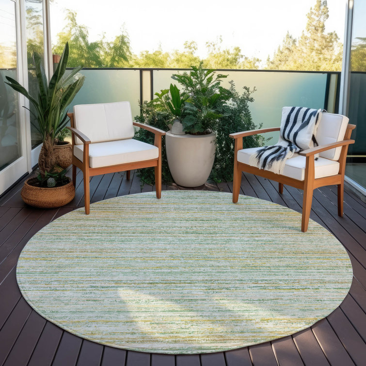 Machine Washable Indoor/Outdoor Claudian ACN1239 Mint Rug