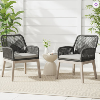 Jana 2-Piece Wood Dining Armchair Set by George Oliver