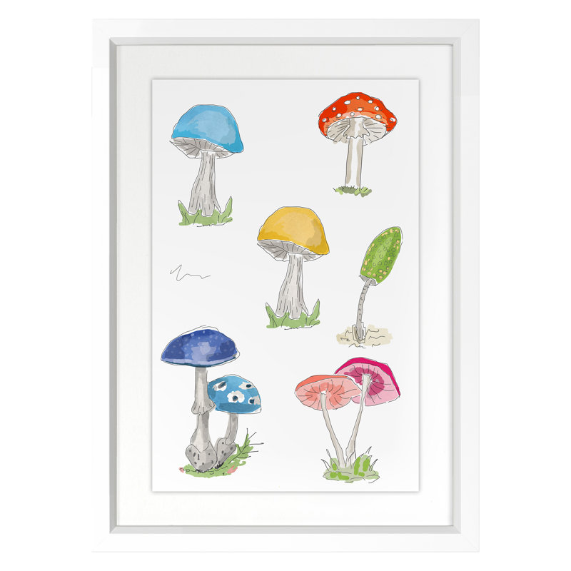 Mushrooms 2 Print by Dana Gibson, White, 22" H x 16" W x 1.25" D