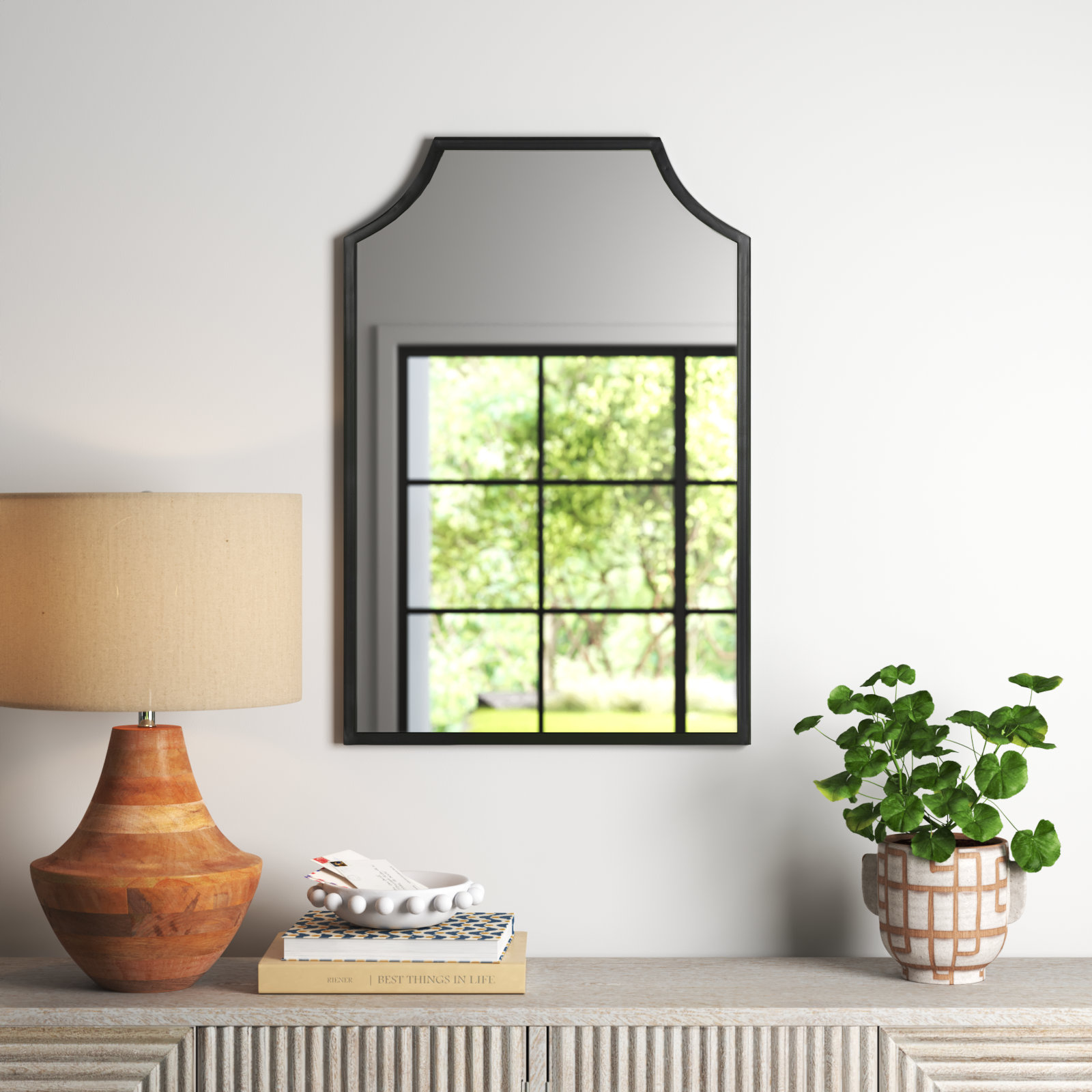 Simone 24" Accent Mirror, Black