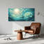 Art sur toile, fleurs de lotus bleu sarcelle et poissons nageant dans l'eau bleue-133537156
