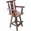 Tabouret de bar ergonomique rustique brun - pivotant sur 360 °, bois de sapin, étoile décorative pour café, pivotant pour bistro, pub, salle à manger