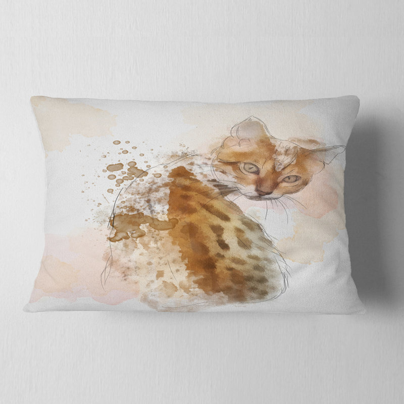 Coussin animal avec croquis de chat
