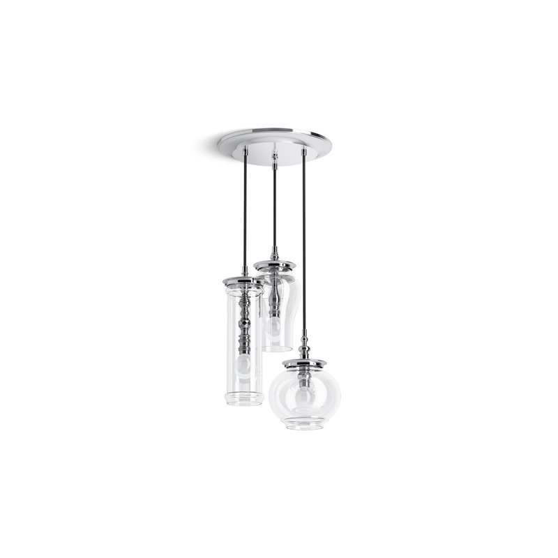 Damask 3 - Light Cluster Pendant, Polished Chrome