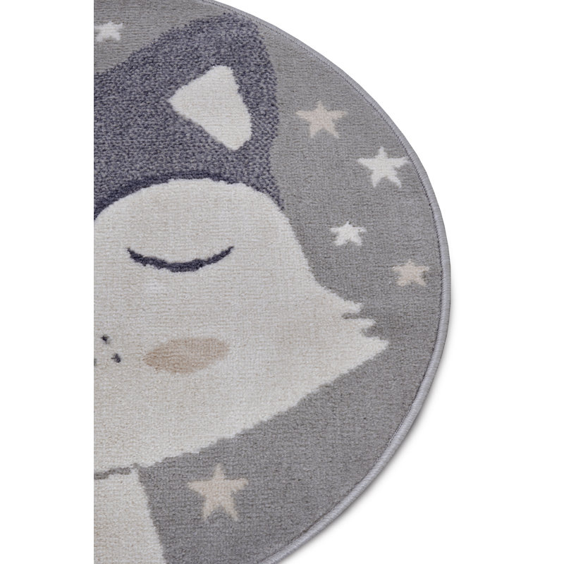 Adventures Children Grey Rug, Round 140cm