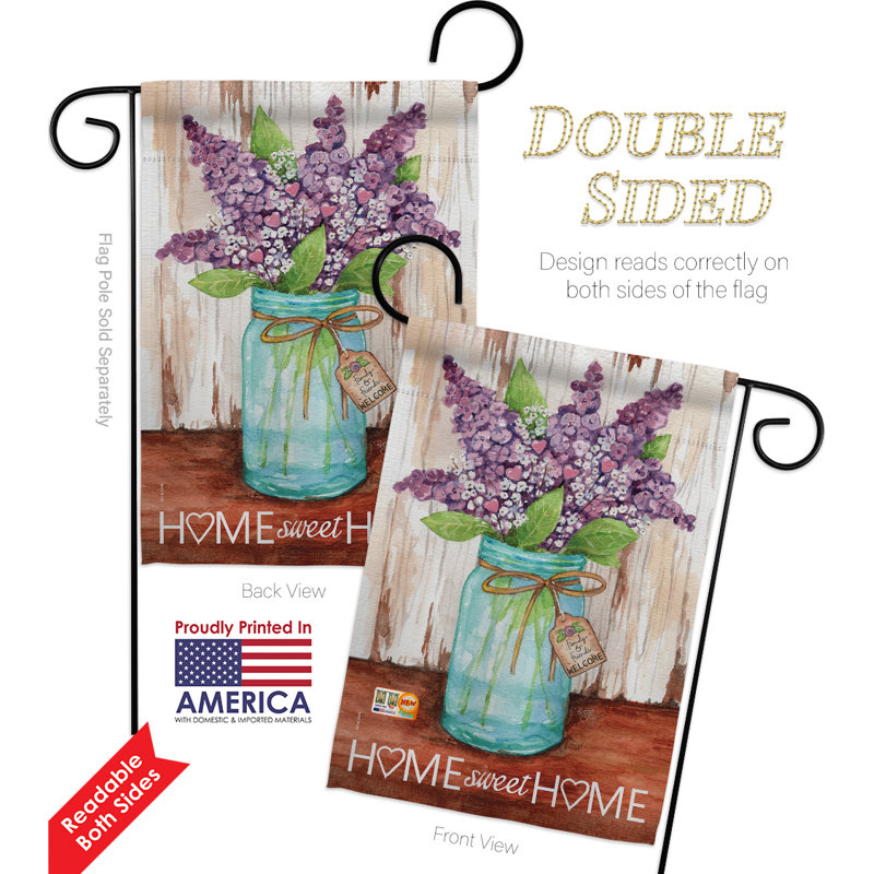 Ensemble de drapeaux 18,5 po x 13 po Welcome Lilacs Sweet Pot