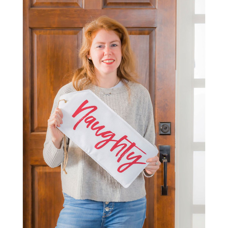 Étiquette de porte réversible Santa, Naughty