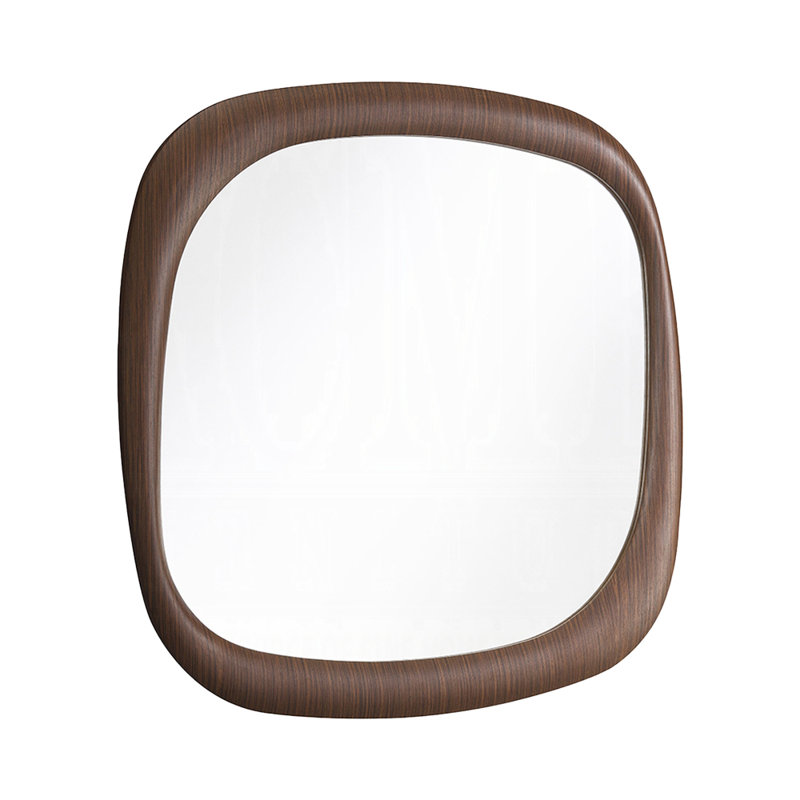 Miroir d'appoint l 47,4 po, noyer foncé, 47.5" H x 47.4" W, Composite, Square