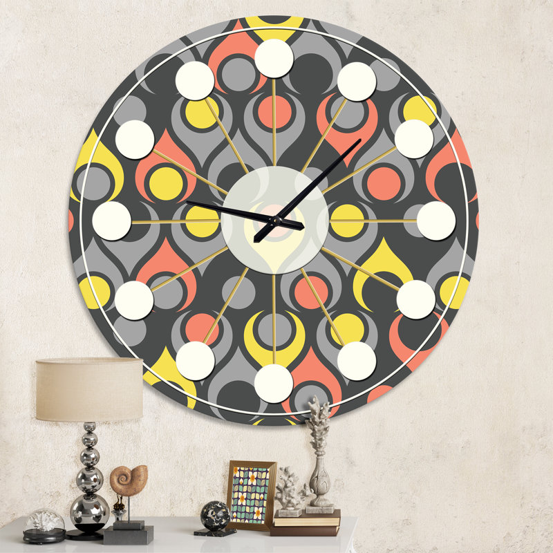 Horloge murale rétro Mid-Century, Moyenne