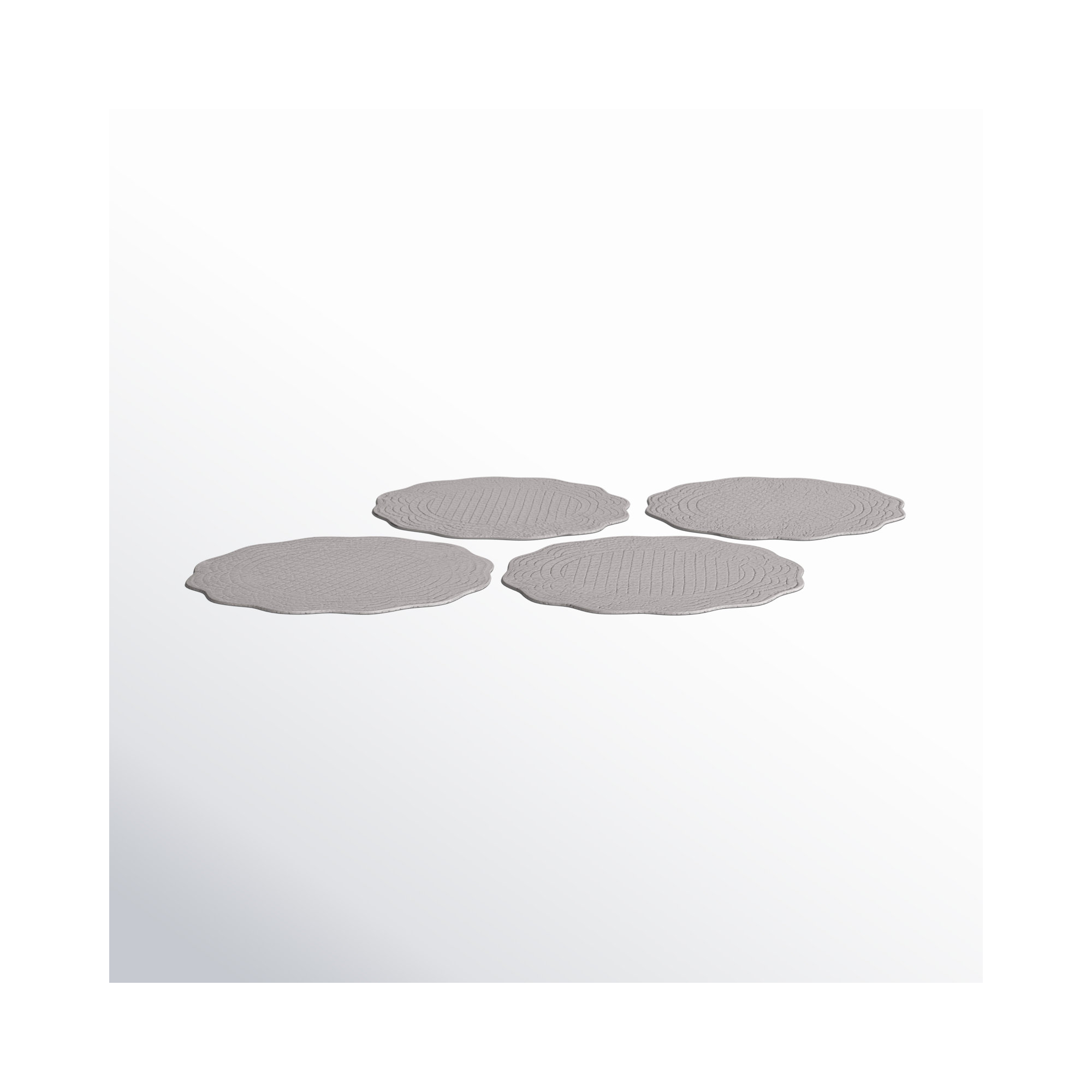 Grover Cotton Round Placemat, Gray