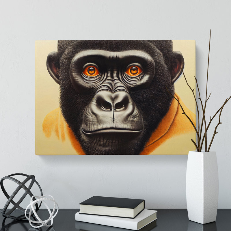Curious Gorilla - Wrapped Canvas, 35cm H x 50cm W x 3cm D