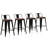 Solid Wood Counter Stool with Steel Frame-1853316987