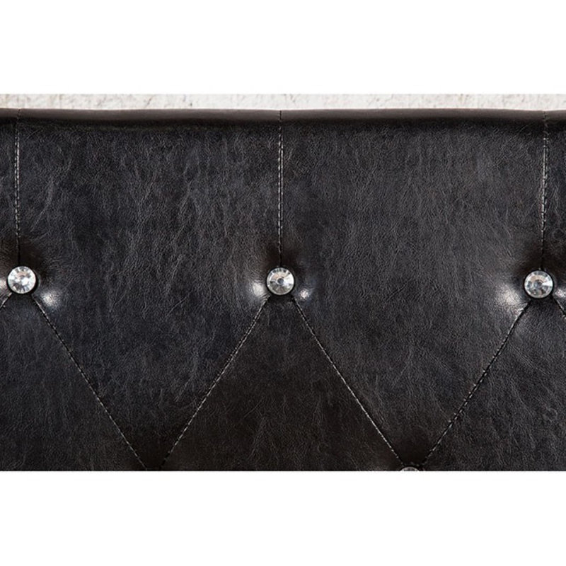 Maren Upholstered Platform Bed, California King, Black