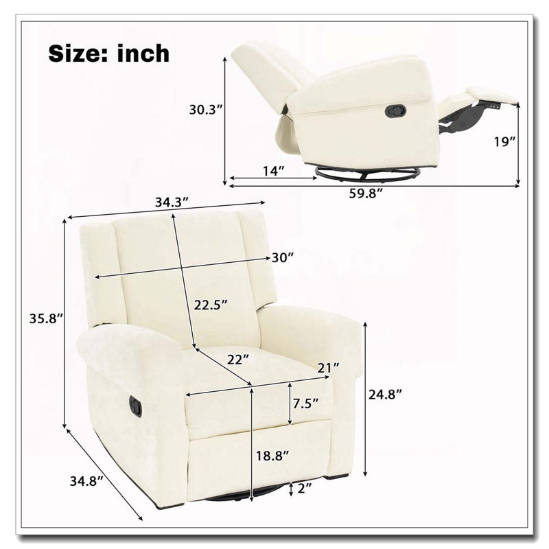 Fauteuil inclinable manuel pour fauteuil de bébé inclinable, Blanc