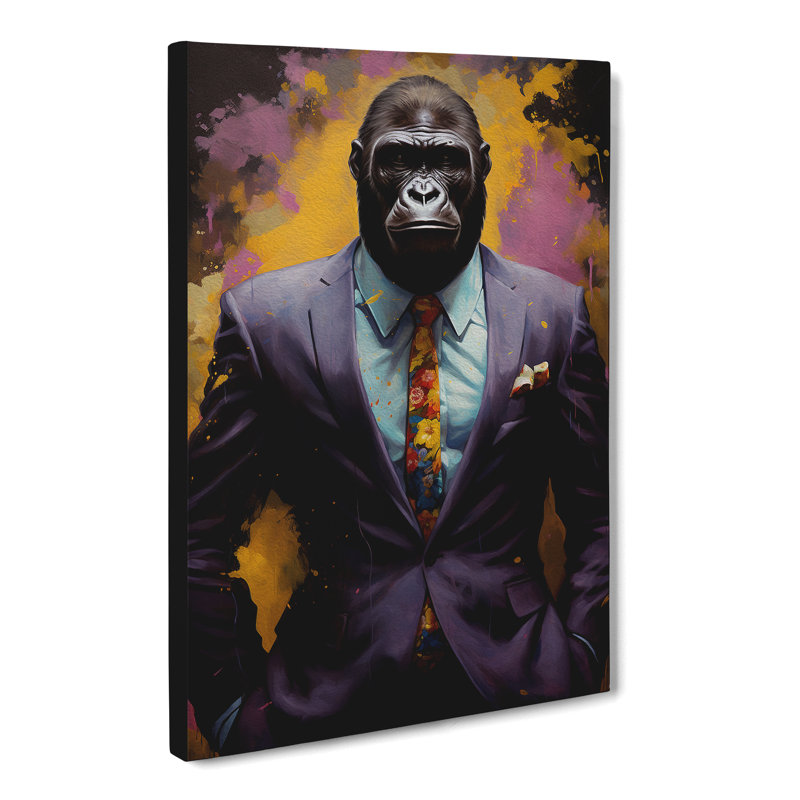Gorilla in a Suit Painting No.4 - Wrapped Canvas, 60cm H x 40cm W x 3cm D