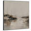 Très grand art mural imprimé sur toile - Paysage abstrait bord de l'eau beige, décor de salon contemporain - "Assemblage requis (cadre non fini)"-130840137