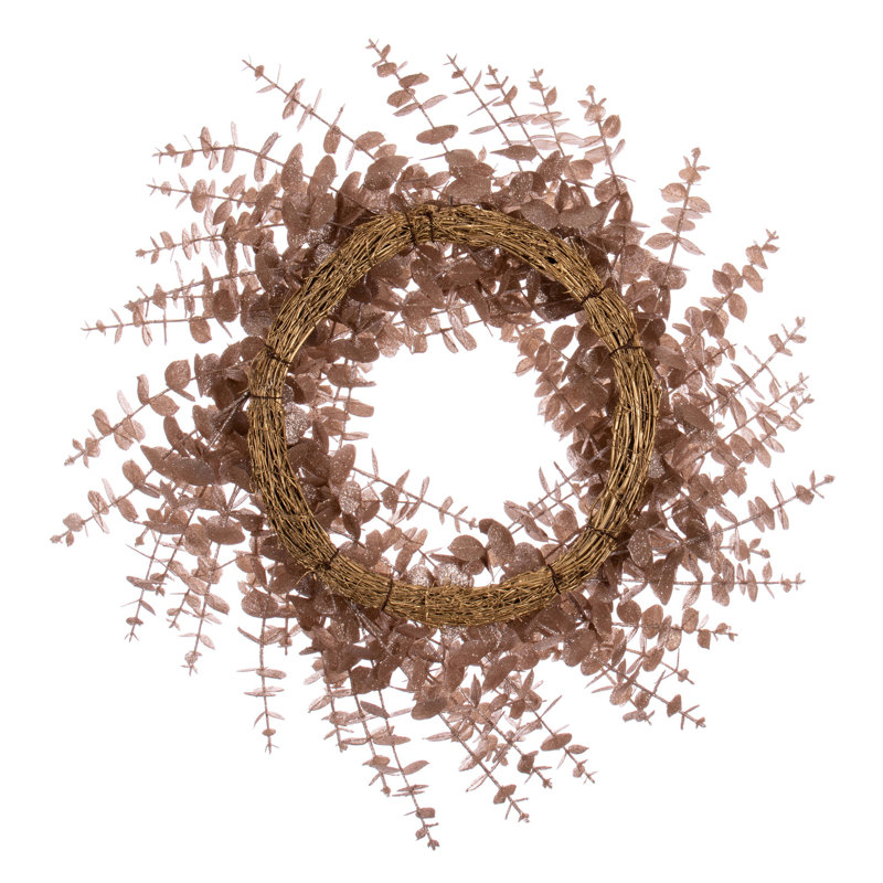 Artificial 24" Eucalyptus Wreath, Cafe Latte
