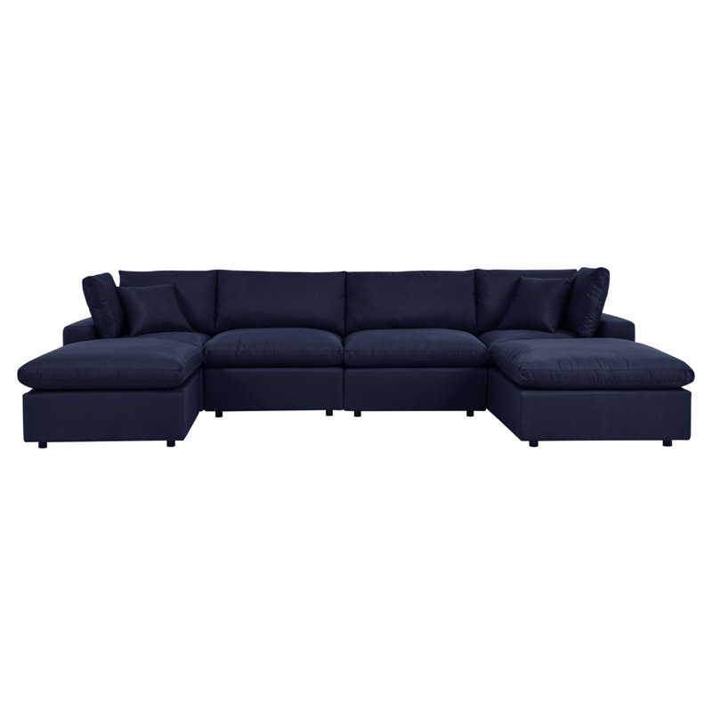 Commix 6-Piece Outdoor Patio Sectional Sofa, Navy