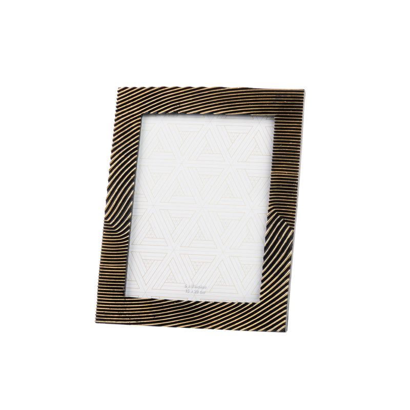 Picture Frame, 30cm H x 25cm W x 2cm D, Black/Gold
