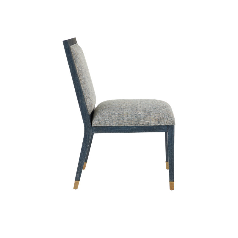 Santos Vintage Side Chair, Barrett Dusk, Gray Polyester Blend, Vintage Navy