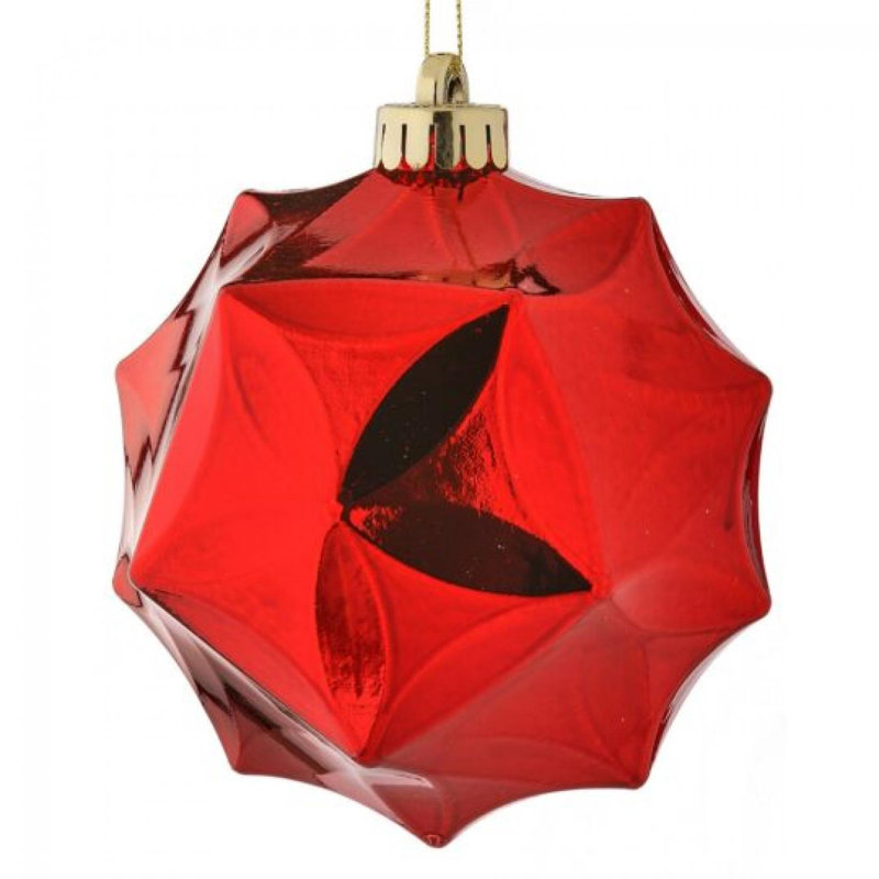 Ensemble de 3 ornements géométriques, Rouge
