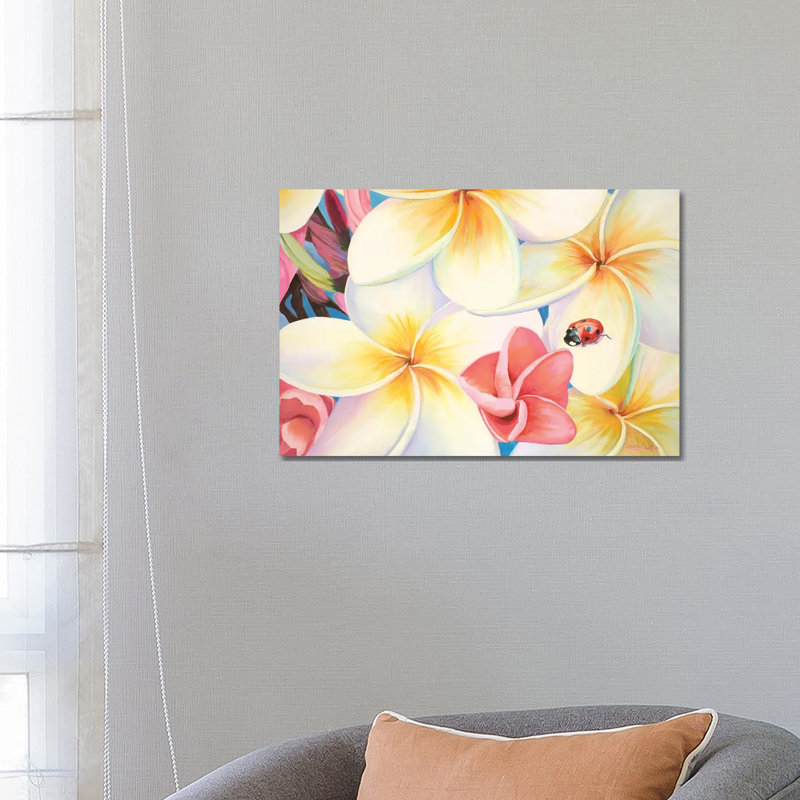 Lady Bug In The Plumeria Tree by Laura Curtin - Wrapped Canvas Painting, 66.04 cm H x 45.72 cm W x 1.91 cm D