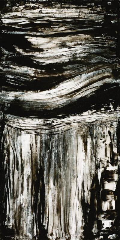 Vagues noires - impression, Couche de verre, H 72 po x l 36 po