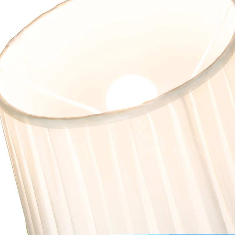 Traditional Classic Faux Silk Pleated Inner Lined Lamp Shade, Cream, 20 x 30cm
