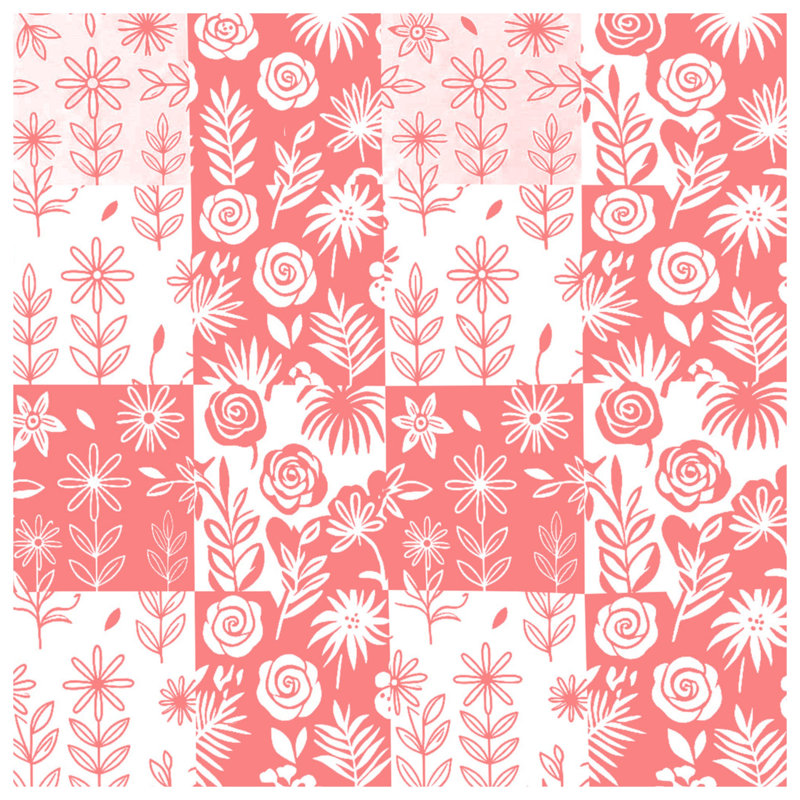 Floral Patchwork Pattern Comforter, Twin