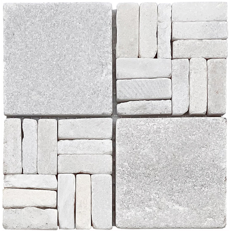 White Quartzite 2X2 Alternate Pattern Mosaic -Samplewhite Quartzite Basketweave Interlocked Mosaicwhite Quartzite 2X2 Alternate Pattern Mosaic White Quartzite Basketweave Interlocked Mosaic-Sampl
