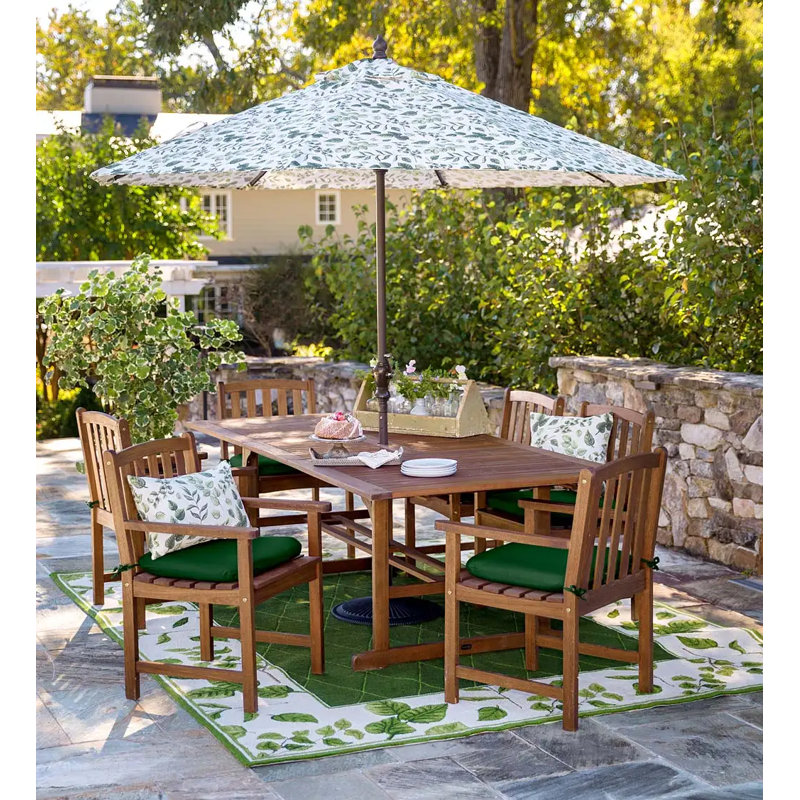Extendable Rectangular Eucalyptus Outdoor Dining Table