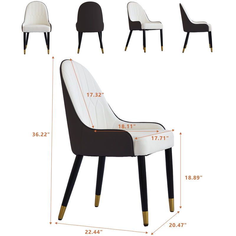 Chaise de salle à manger Maksimas, Blanc / brun